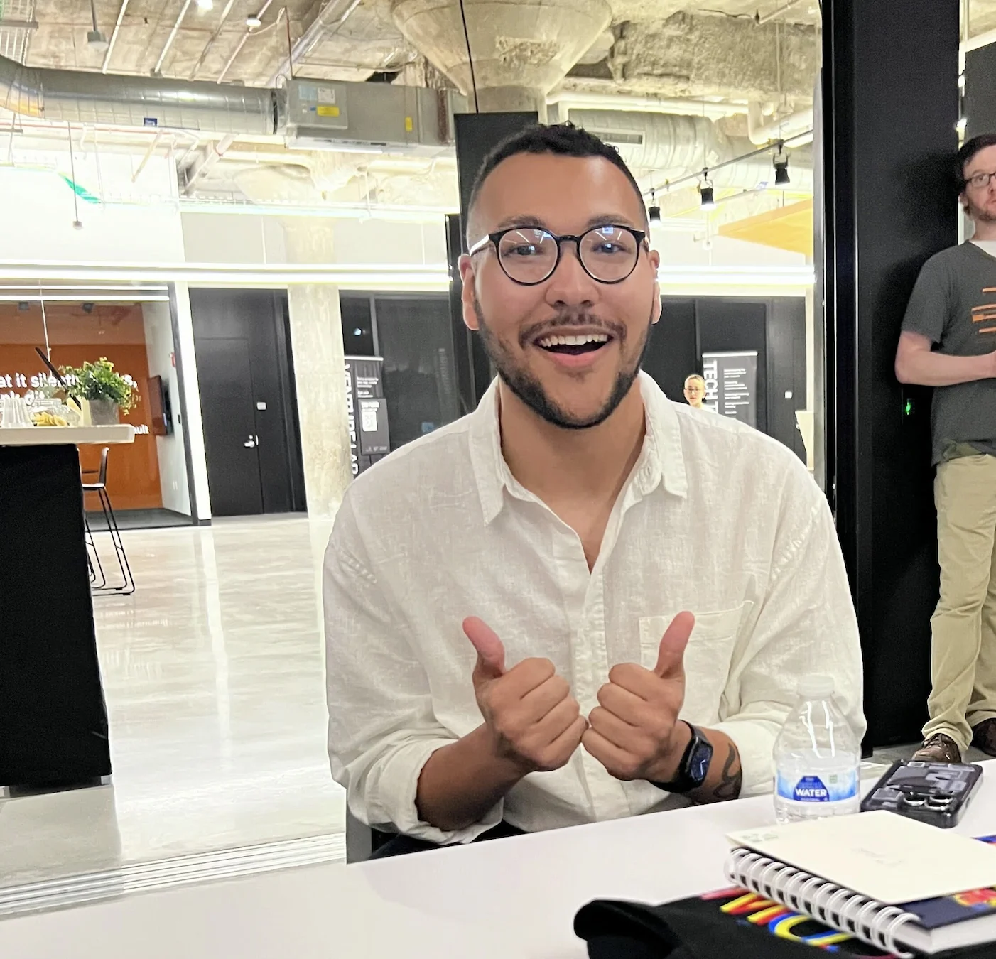 CJ designing during the 30-minute competition at UC Innovation Hub