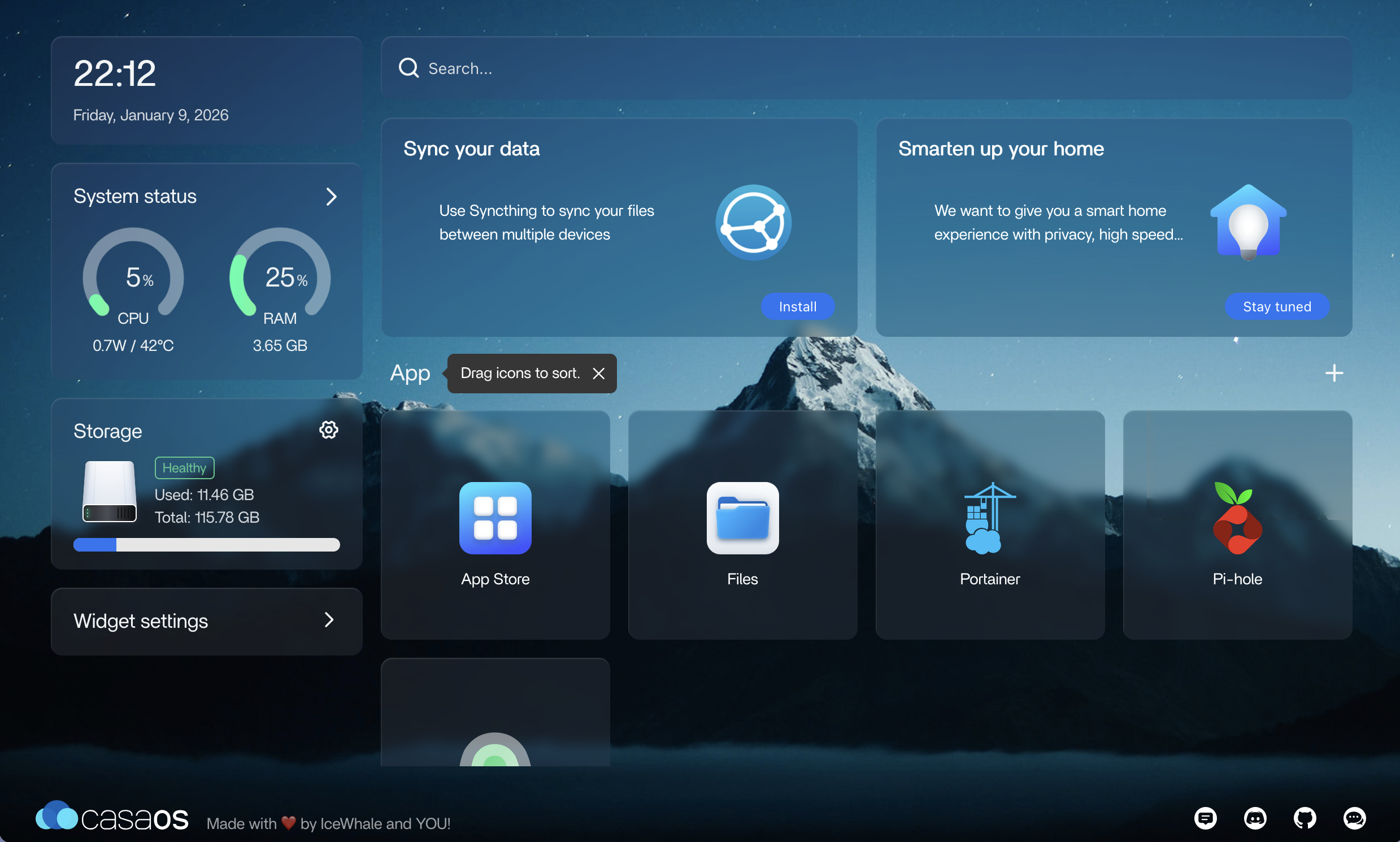 CasaOS Dashboard