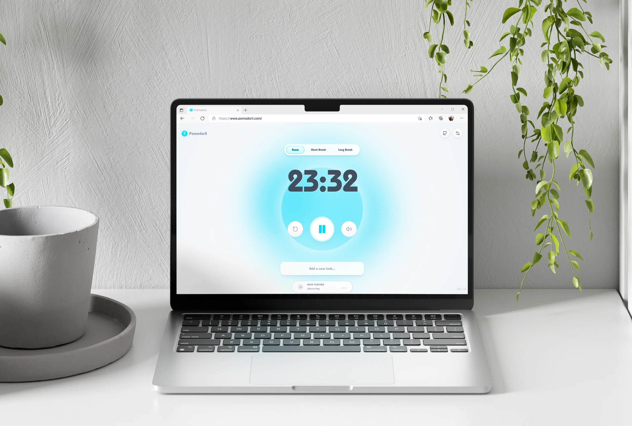 Pomodorii Wii-inspired pomodoro timer UI